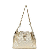 Chanel Small 25 Hobo Bag Metallic Gold Caviar Light Gold Hardware