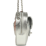 Chanel CC In Love Large Heart Bag with Chain Silver Metallic Lambskin Silver Hardware