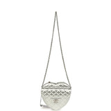 Chanel CC In Love Large Heart Bag with Chain Silver Metallic Lambskin Silver Hardware