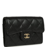Chanel Classic Card Holder Wallet Black Caviar Gold Hardware