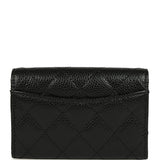 Chanel Classic Card Holder Wallet Black Caviar Gold Hardware