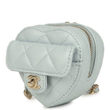 Chanel CC In Love Heart Charm Light Blue Lambskin Light Gold Hardware
