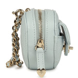 Chanel CC In Love Heart Charm Light Blue Lambskin Light Gold Hardware