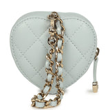 Chanel CC In Love Heart Charm Light Blue Lambskin Light Gold Hardware