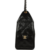 Chanel Small 25 Hobo Bag Black Shiny Crumpled Calfskin Mixed Metal Hardware