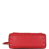 Chanel Small Coco Handle Flap Bag Red Caviar Light Gold Hardware