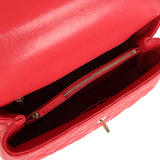 Chanel Small Coco Handle Flap Bag Red Caviar Light Gold Hardware