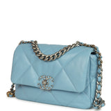 Chanel Medium 19 Flap Light Blue Lambskin Mixed Metal Hardware