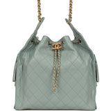 Chanel Medium 25 Hobo Bag Green Caviar Antique Gold Hardware