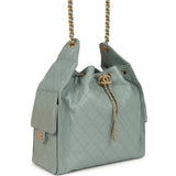 Chanel Medium 25 Hobo Bag Green Caviar Antique Gold Hardware