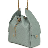 Chanel Medium 25 Hobo Bag Green Caviar Antique Gold Hardware