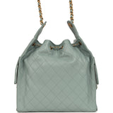 Chanel Medium 25 Hobo Bag Green Caviar Antique Gold Hardware