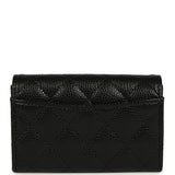 Chanel Classic Card Holder Wallet Black Caviar Silver Hardware