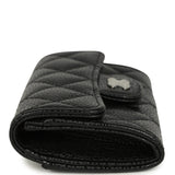 Chanel Classic Card Holder Wallet Black Caviar Silver Hardware