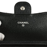 Chanel Classic Card Holder Wallet Black Caviar Silver Hardware