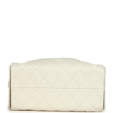 Chanel Small 25 Hobo Bag White Caviar Antique Gold Hardware