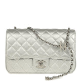 Chanel Small CC Crush Flap Bag Silver Metallic Caviar Silver Hardware