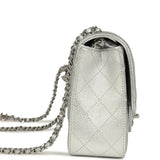 Chanel Small CC Crush Flap Bag Silver Metallic Caviar Silver Hardware