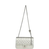 Chanel Small CC Crush Flap Bag Silver Metallic Caviar Silver Hardware