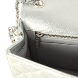 Chanel Small CC Crush Flap Bag Silver Metallic Caviar Silver Hardware