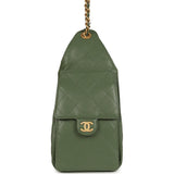 Chanel Small 25 Hobo Bag Khaki Caviar Antique Gold Hardware