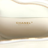 Chanel CC In Love Large Heart Bag with Chain White Lambskin Light Gold Hardware