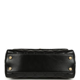 Chanel Mini Coco Top Handle Flap Bag Shiny Calfskin Brushed Gold Hardware