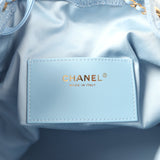 Chanel Medium 25 Hobo Bag Light Blue Washed Denim Antique Gold Hardware