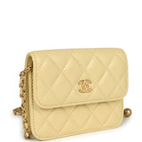 Chanel Mini Pearl Crush Belt Bag Light Yellow Lambskin Aged Gold Hardware