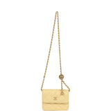 Chanel Mini Pearl Crush Belt Bag Light Yellow Lambskin Aged Gold Hardware