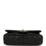 Chanel Small Funky Town Flap Bag Black Shiny Lambskin Aged Gold Hardware