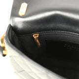 Chanel Small Funky Town Flap Bag Black Shiny Lambskin Aged Gold Hardware