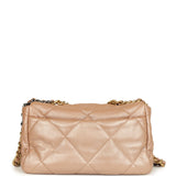 Pre-owned Chanel Large 19 Flap Bag Pearly Blush Shiny Lambskin Mixed Metal Hardware