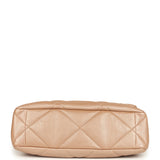 Pre-owned Chanel Large 19 Flap Bag Pearly Blush Shiny Lambskin Mixed Metal Hardware