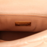 Pre-owned Chanel Large 19 Flap Bag Pearly Blush Shiny Lambskin Mixed Metal Hardware