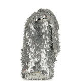 Chanel Mini Rectangular Fringe Flap Bag Silver Sequin Silver Hardware
