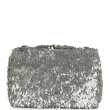 Chanel Mini Rectangular Fringe Flap Bag Silver Sequin Silver Hardware