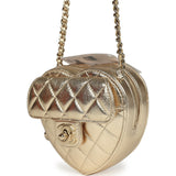 Chanel CC In Love Small Heart Bag with Chain Gold Metallic Lambskin Light Gold Hardware - Thumbnail View 5