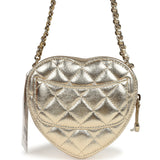 Chanel CC In Love Small Heart Bag with Chain Gold Metallic Lambskin Light Gold Hardware - Thumbnail View 4