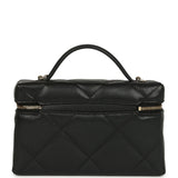 Chanel Top Handle Slim Vanity Case with Chain Black Shiny Caviar Light Gold Hardware
