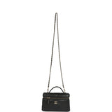 Chanel Top Handle Slim Vanity Case with Chain Black Shiny Caviar Light Gold Hardware