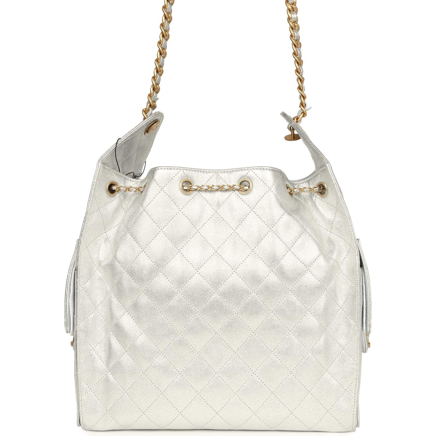 CHANEL 25S HOBO BAG 30 IN WHITE CAVIAR WITH GOLD HARDWARE