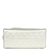 Chanel Medium 25 Hobo Bag Metallic Silver Caviar Antique Gold Hardware