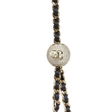 Chanel Small Crystal Pearl Crush Vanity Case Gris Fonce Velvet Light Gold Hardware