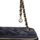 Chanel Small Crystal Pearl Crush Vanity Case Gris Fonce Velvet Light Gold Hardware