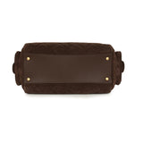 Chanel Small Bowling Bag Dark Brown Suede Antique Gold Hardware - Thumbnail View 6