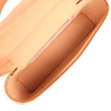 Chanel Top Handle Long Vanity Case with Chain Dark Beige Shiny Caviar Light Gold Hardware