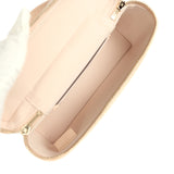 Chanel Top Handle Long Vanity Case with Chain Light Beige Shiny Caviar Light Gold Hardware