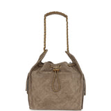 Chanel Medium 25 Hobo Bag Dark Grey Suede Antique Gold Hardware