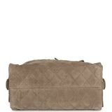 Chanel Medium 25 Hobo Bag Dark Grey Suede Antique Gold Hardware